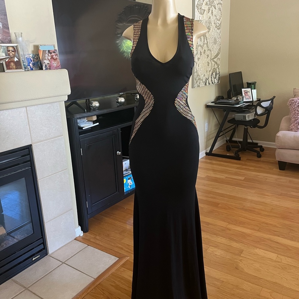 Maxi gold glitter dress